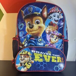Paw Patrol Nickelodeon Backpack Kid's School Book Bag‎ Zippered Pockets